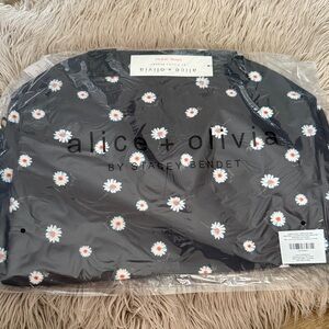 Alice + Olivia Black and White Daisy Garment Bag